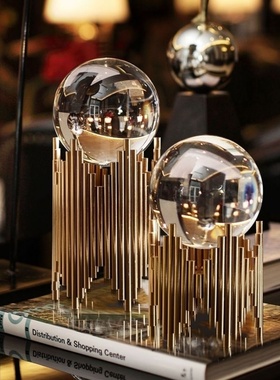 跨境北欧轻奢风水晶球装饰品办公室客厅玄关桌面酒柜摆件电视柜