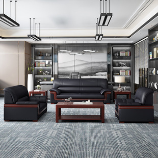 办公室沙发简约现代茶几组合 洽谈会客接待室商务 办公沙发三人位