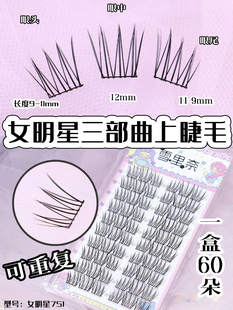 雪里奈751女明星假睫毛女自然仿真分段式 韩国女团懒人三部曲