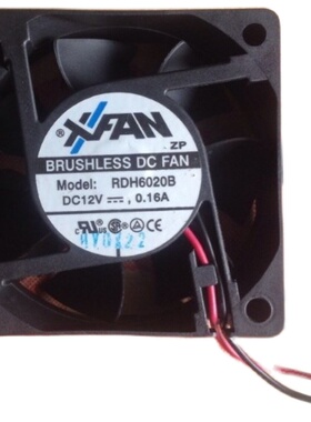 XFAN 6cm 6020大风力双滚珠散热风扇 12V 0.16A RDH6020B 2线