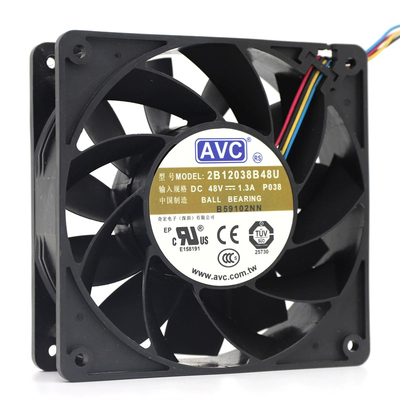 AVC 12CM 12038 48V1.3A工业设备PWM暴力散热风扇2B12038B48U