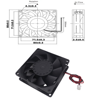 全新8cm厘米8025增压80x80x25mm滚珠轴承5v12v24伏大风量散热风扇