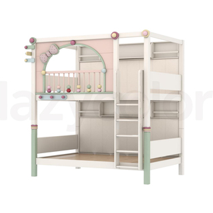 魔仙堡儿童实木床公主风树屋床新款粉色系上下床主卧室双层床