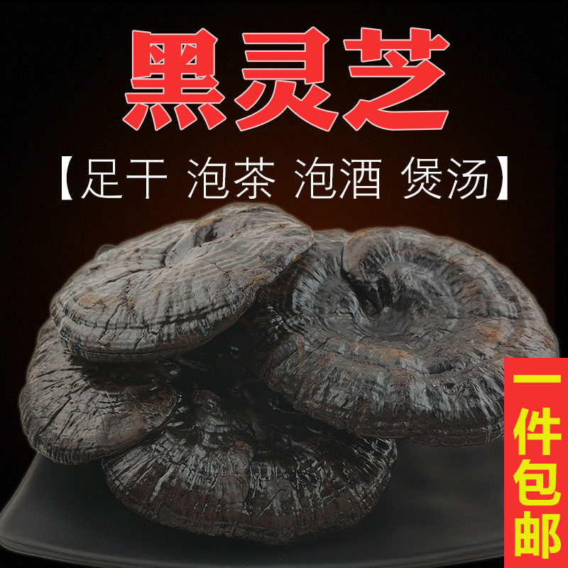 黑灵芝半灵芝药材黑芝玄芝带柄黑云芝泡水广东炖汤煲汤精选干货