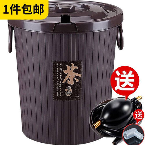 梦庭茶渣桶滤茶桶茶水桶茶盘排水桶茶具废水桶茶叶垃圾桶茶漏管棕