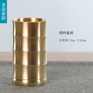 欣尔博惠铜笔筒摆件实心铜笔筒摆件书桌工艺礼品摆件量大可定做黄