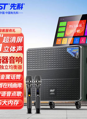 先科SW-27家庭ktv音响套装便携户外广场舞音响带显示屏家用移动k