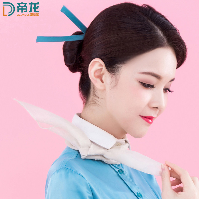 百搭纱巾女大韩航空配饰头花丝巾