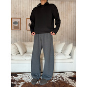 WESSK三色弯刀阔腿卫裤 cleanfit秋冬宽松运动百搭情侣休闲长裤