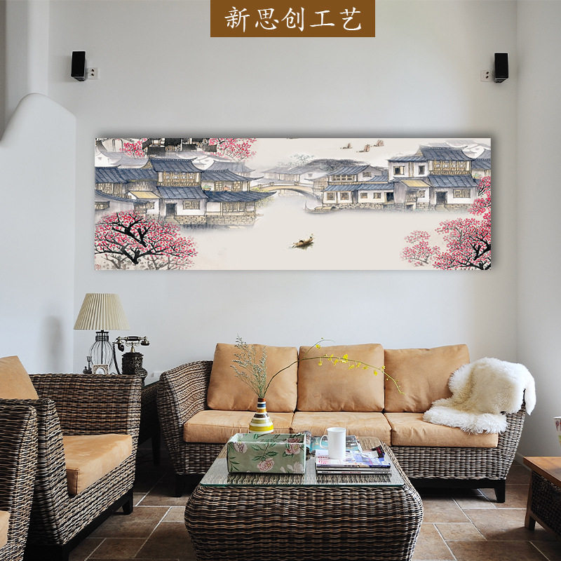 中国风艺术装饰画无框客厅卧室床头梅花油画墙壁帆布挂画定制精品