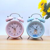 静音金属四寸闹钟创意夜灯简约学生儿童床头闹钟可爱钟表床头闹表