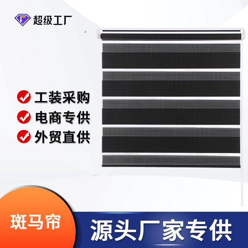 斑马帘柔纱帘精品加厚卷帘跨境电商外贸遮光办公室卧室窗帘简约