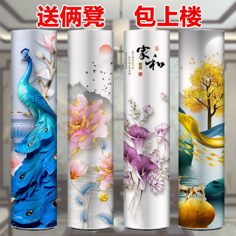 创意旋转鞋柜圆形多层鞋架新中式经济型门厅柜省空间大容量瀚之文