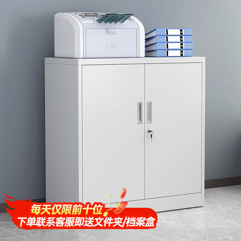清仓对开门矮柜储物带锁小柜子文件铁皮柜特价办公室档案置物书柜