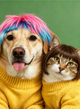 猫狗通用搞怪假发套超高回头率