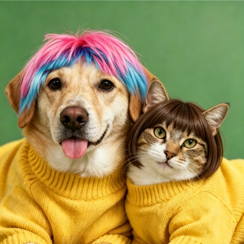 猫狗通用搞怪假发套超高回头率