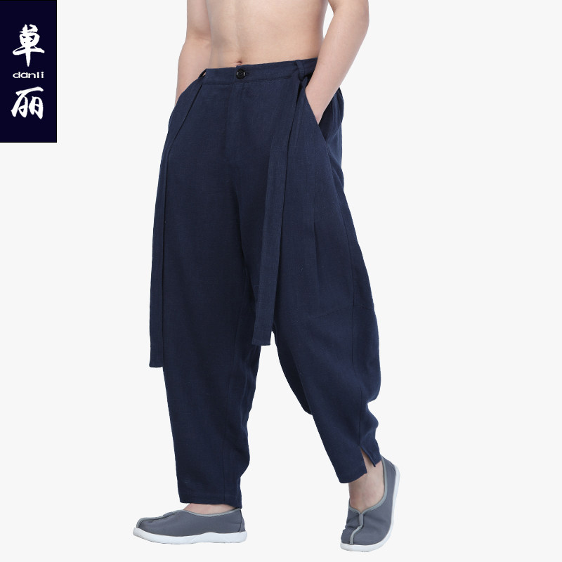单丽尚远春夏苎麻棉休闲裤腰带裤僧人中国风禅意僧裤居士禅修裤在类目 男装, 休闲裤中 - 来自Buy2taobao.com提供专业的淘宝代购服务