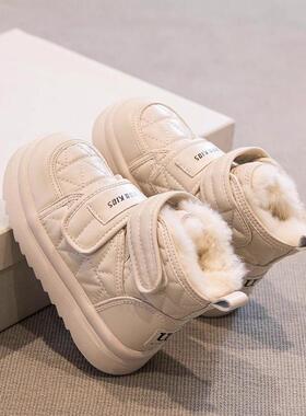 Netx LONG女童雪地靴2024新款冬季加绒加厚儿童东北大棉鞋防水靴