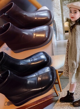 英国Netx road 女童鞋马丁靴2024秋冬新款儿童加绒短靴小女孩单靴