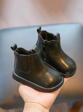 英国Netx road宝宝小皮靴秋冬婴儿软底学步鞋男女小童加绒短靴子