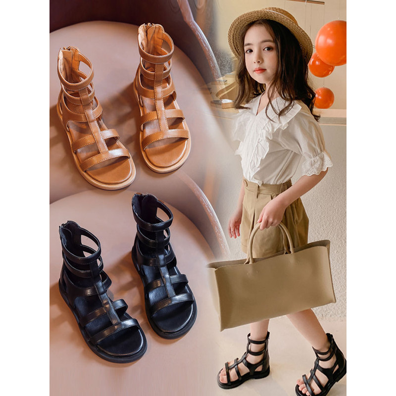 英国netx Kiss女童凉鞋2025夏季新款高帮罗马鞋中大童儿童公主鞋