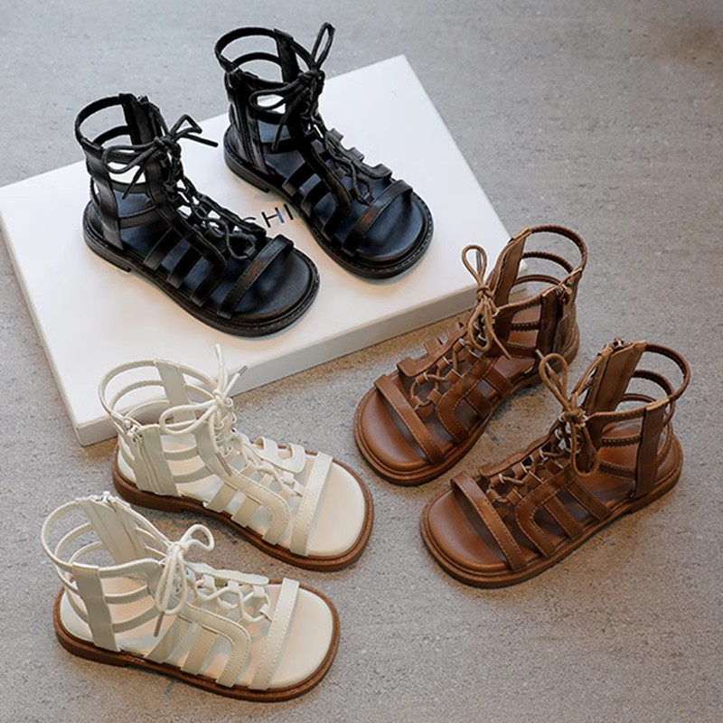韩国Uamtor女童凉鞋2026夏季新款儿童高帮罗马鞋小女孩海边公主鞋