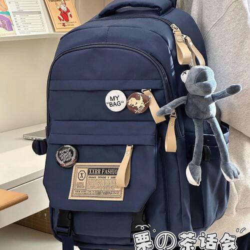 ST2025新款ins小众双肩包男潮 高中生初中学生大容量书包女电脑背