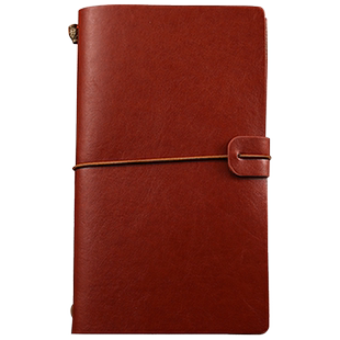 旅行手账本复古 tn手帐本牛皮纸空白日记本文艺A6随身款软皮本子大学生文具送礼可定制logo刻字批发定做礼品