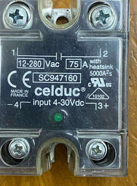 全新celduc固态继电器SC947160，75Ａ，输入4-