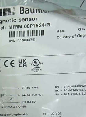 Baumer堡盟MFRM 08P1524/PL磁式开关1