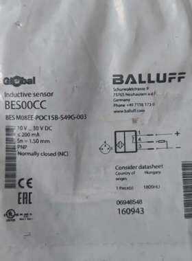 议价BALLUFF全新原装巴鲁夫BES00CC  BES M08