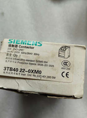 全新原装西门子接触器3TB40 22-OXMO  /220V