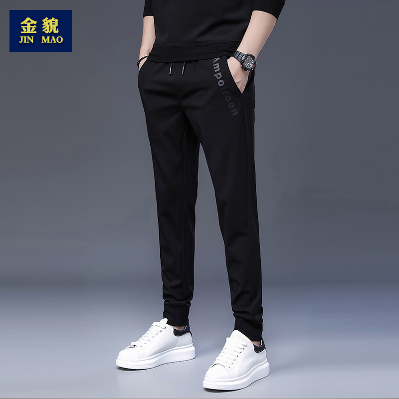 2025新款春秋季薄款长裤中年男士小脚裤韩版潮流休闲运动裤九分裤