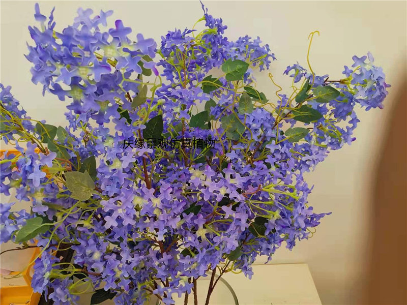 仿真丁香花文心兰十字樱花紫色蓝花楹假婚庆装饰道具摆件舞台表演