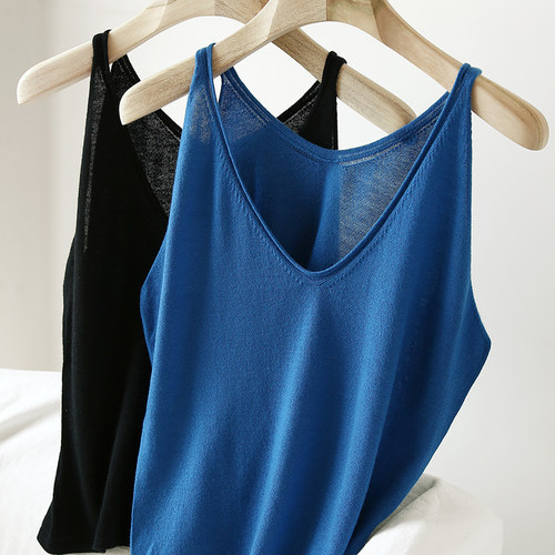 APCSHOP露背吊带羊绒背心