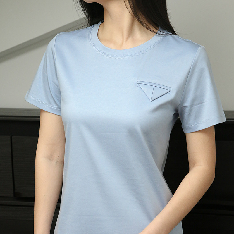 短袖休闲常规款纯色女士