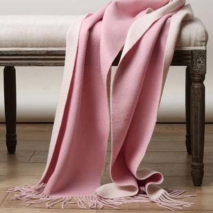 APCSHOP绒尖款 北欧秋冬保暖大尺寸两米长度加厚宽版双面羊绒围巾