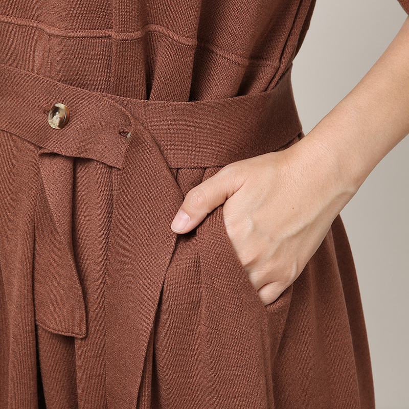 通勤A字真丝羊绒纯色腰带