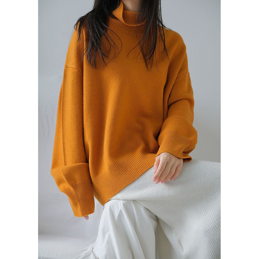 APC羊绒套头高领宽松重磅大毛衣