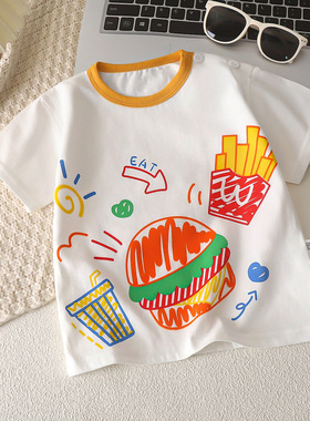 26年新款儿童短袖t恤纯棉小童夏季宝宝衣服男童薄款女童上衣夏款