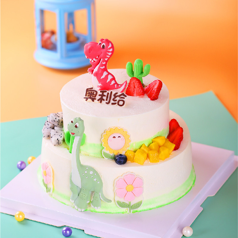 蒲缇烘焙恐龙奥利给儿童生日蛋糕鲜水果乳脂动物奶油沈阳同城配送