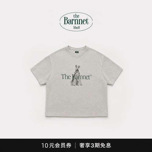 【现货】韩国小众TheBarnnet八奶小狗印花圆领宽松短袖T恤上衣女