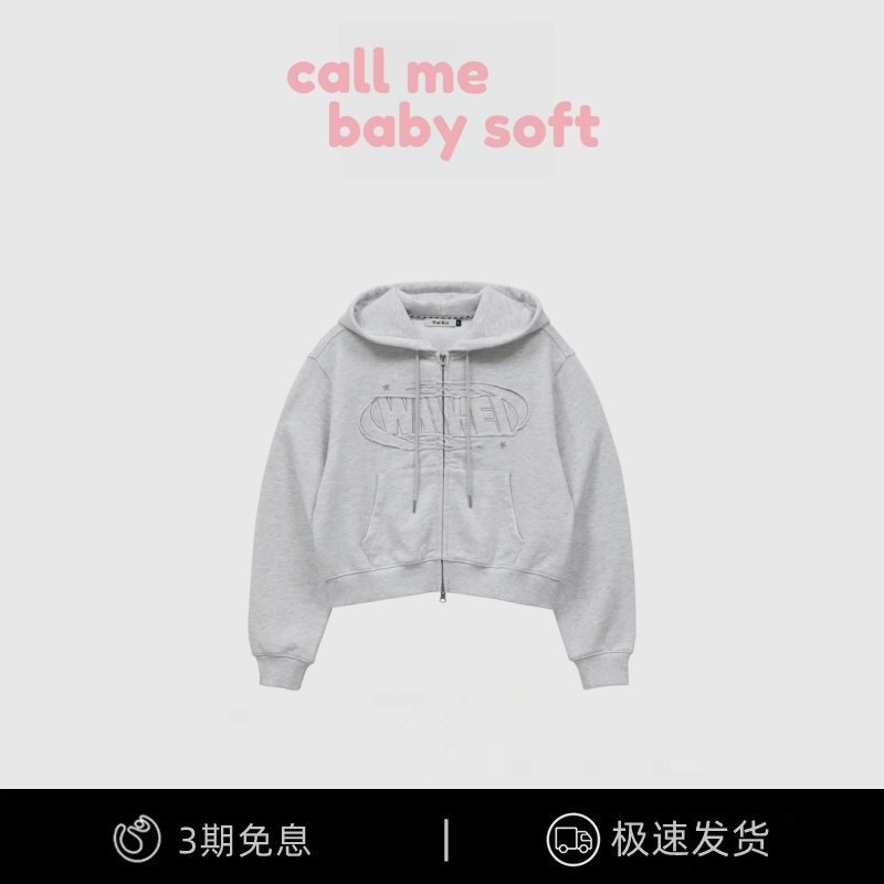 【现货】callmebabysoft韩国小众连帽卫衣女复古字母贴布拉链外套,女装/女士精品,大码内搭,淘宝优惠券,粉丝福利购,淘宝优惠卷