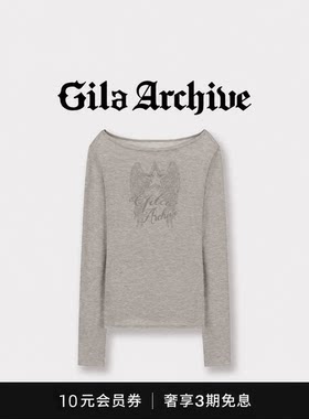 【现货】GILA ARCHIVE金智秀同款莱赛尔星星长袖T恤斜肩罩衫上衣