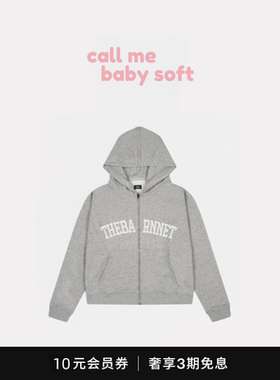 ●callmebabysoft韩国theBarnnet八奶复古宽松字母刺绣连帽卫衣女