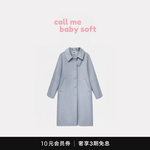 ●callmebabysoft挚爱大衣!韩国overtake翻领单排扣毛呢外套外套