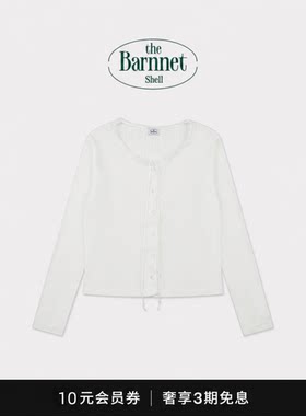 【现货】韩国小众The barnnet八奶复古蕾丝边镂空针织长袖T恤上衣