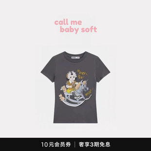 ●callmebabysoft韩国小众潮牌OPEN YY 短袖图案早春新款木马T恤