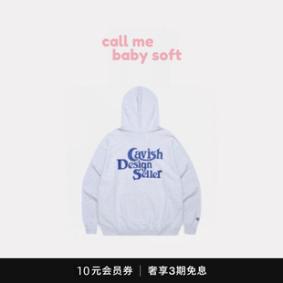 ●callmebabysoft韩国小众潮cavish经典字母背后印花撞色连帽卫衣