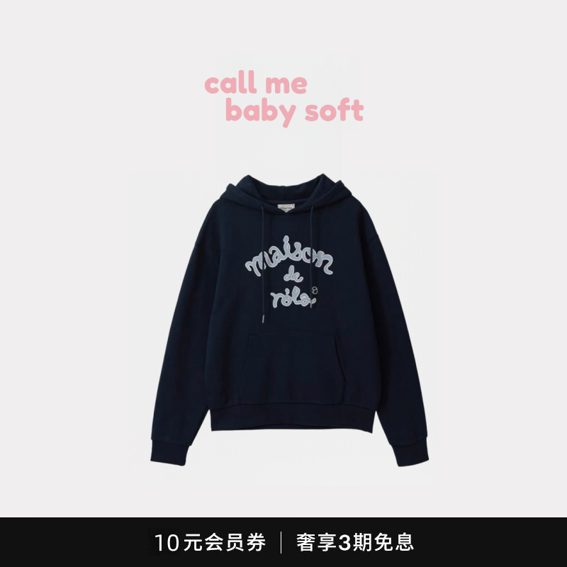 【现货】callmebabysoft韩国小众潮牌rolarola卫衣女刺绣连帽上衣